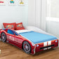 Lit Rider pour enfant en forme de voiture et motifs imprimés colorés