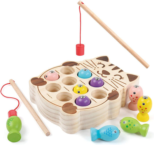 Jeu de pêche magnétique en bois