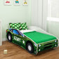 Lit Rider pour enfant en forme de voiture et motifs imprimés colorés