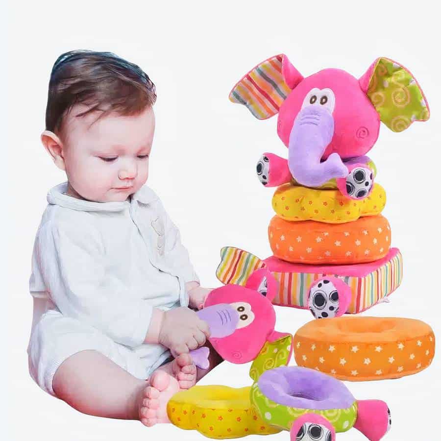 Jouets éducatifs en peluche éléphant pour enfant
